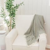 Crane Baby 6 Layer Muslin Blanket Fern - Dark Green