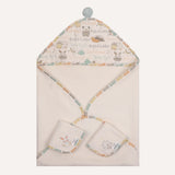 abracadabra Hooded Towel with 2 Face Washers Sleepy Friends