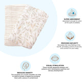 Crane Baby Muslin Swaddle Set of 2 - Willow Multicolor Leaf