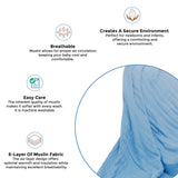 Crane Baby 6 Layer Muslin Blanket Capri - Blue