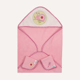 abracadabra Hooded Towel with 2 Face Washers Blossom