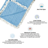 Crane Baby 6 Layer Muslin Blanket Capri - Blue