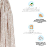 Crane Baby Muslin Swaddle Set of 2 - Willow Dainty Leaf