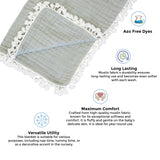 Crane Baby 6 Layer Muslin Blanket Fern - Dark Green