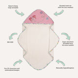 abracadabra Hooded Towel with 2 Face Washers Papillon