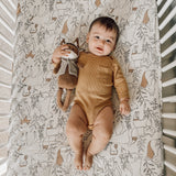 Crane Baby Crib Sheet - Ezra Woodland