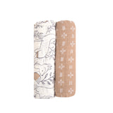 Crane Baby Muslin Swaddle Set - Copper Dash & Ezra Print