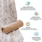 Crane Baby Muslin Swaddle Set of 2 - Ezra Animal & Copper Dash