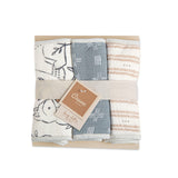 Crane Baby Burp Cloth Set - Ezra Animal
