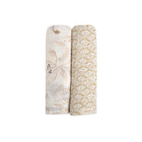 Crane Baby Muslin Swaddle Set of 2 - Kendi Safari & Diamond