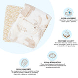 Crane Baby Muslin Swaddle Set of 2 - Kendi Safari & Diamond
