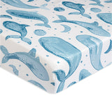 Crane Baby Caspian Crib Sheet - Whale