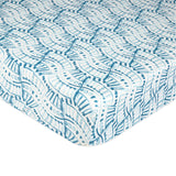 Crane Baby Crib Sheet - Caspian Indigo