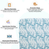 Crane Baby Crib Sheet - Caspian Indigo