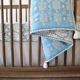 Crane Baby Crib Sheet - Caspian Indigo
