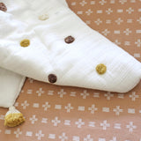 Crane Baby Pom Pom Quilted Blanket - Kendi