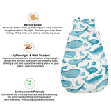 Caspian Sleeping Bag 0-9mo. (Muslin Whale Print)