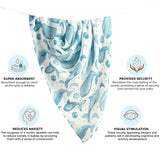 Crane Baby Single Swaddle Wrap - Caspian Whale Print