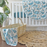 Crane Baby Single Swaddle Wrap - Caspian Whale Print
