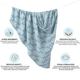 Crane Baby Single Swaddle Wraps - Caspian Indigo Print