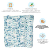 Crane Baby Single Swaddle Wraps - Caspian Indigo Print
