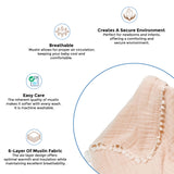 Crane Baby 6 Layer Muslin Blanket - Desert Rose