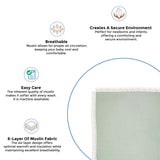 Crane Baby 6 Layer Muslin Blanket - Evergreen
