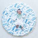 Crane Baby Bandana Bib Set - River Blue
