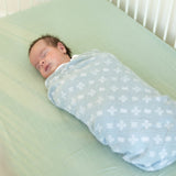 Crane Baby Muslin Crib Fitted Sheet -  Evergreen