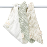 Crane Baby Bandana Bib Set - Willow Dainty Leaf