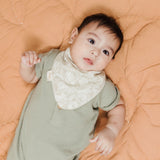 Crane Baby Bandana Bib Set - Willow Dainty Leaf