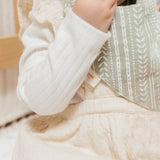Crane Baby Bandana Bib Set - Willow Dainty Leaf
