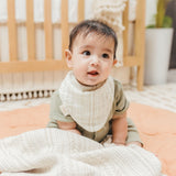 Crane Baby Bandana Bib Set - Willow Multicolor Leaf