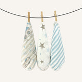 Abracadabra Muslin Wipes (Set of 3) - Rockstar