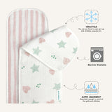 Abracadabra Muslin Burp Pad Stars & Hearts