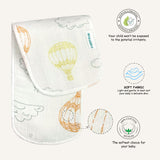 Abracadabra Muslin Burp Pad Hot Air Balloon