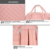 Abracadabra Quilted Diaper Bag - Pink