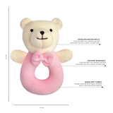 Abracadabra Ring Rattle – Bear (Pink)