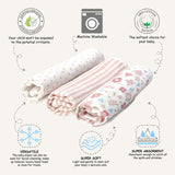 Abracadabra Muslin Wipes (Set of 3) - Vintage Floral