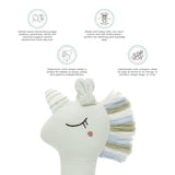 Abracadabra Organic Hand Rattle – Unicorn (Blue)