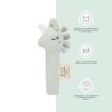Abracadabra Organic Hand Rattle – Unicorn (Blue)
