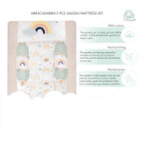 Abracadabra Gadda Set with two bolsters - Rainbow