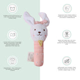 Abracadabra Hand Rattle - Bunny Pink