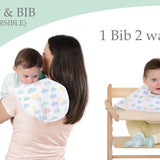 Abracadabra 2 in 1 Reversible Bib & Burp Pad Lost in Clouds