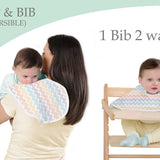 Abracadabra 2 in 1 Reversible Bib & Burp Pad ZigZag