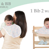 Abracadabra 2 in 1 Reversible Bib & Burp Pad Ditsy Floral