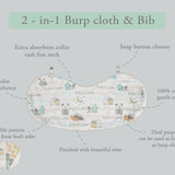 Abracadabra 2 in 1 Reversible Bib & Burp Pad Sleepy Friends