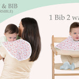 Abracadabra 2 in 1 Reversible Bib & Burp Pad Vintage Floral