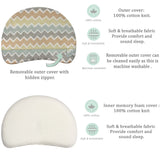 Abracadabra Moon Shape Memory Foam Pillow Zig Zag