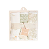 Crane Baby Burp Cloth Set - Willow Dainty Leaf